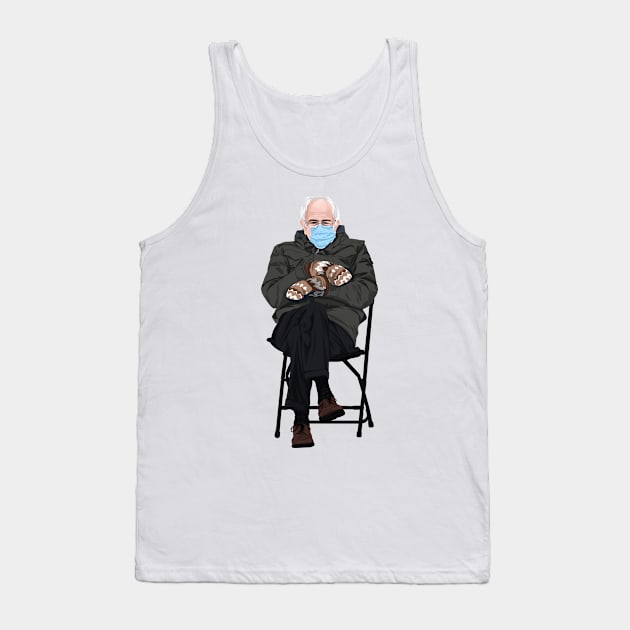 Bernie Sanders Inauguration Day Mittens Tank Top by MikeToonStudio